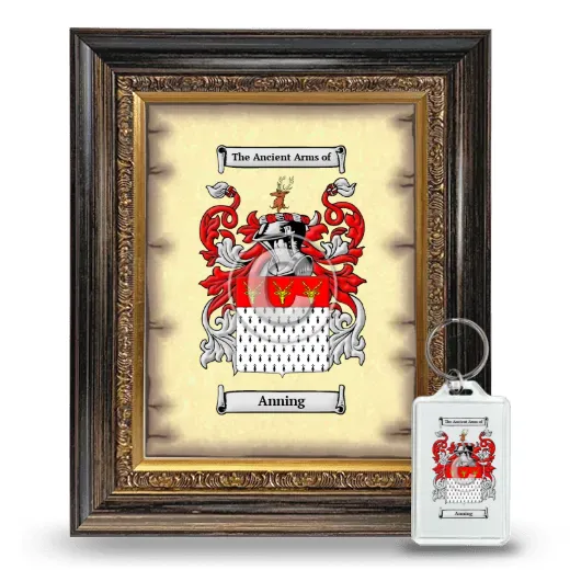 Anning Framed Coat of Arms and Keychain - Heirloom