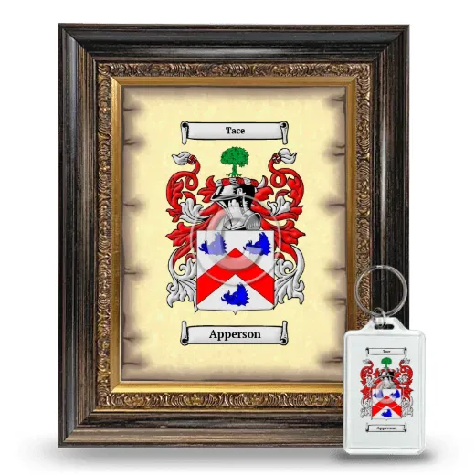 Apperson Framed Coat of Arms and Keychain - Heirloom