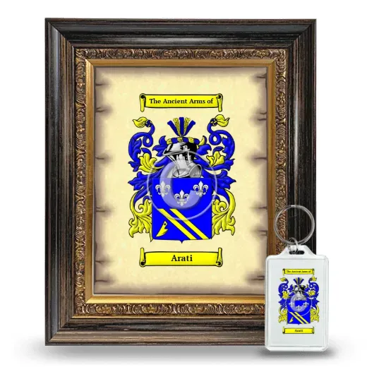 Arati Framed Coat of Arms and Keychain - Heirloom