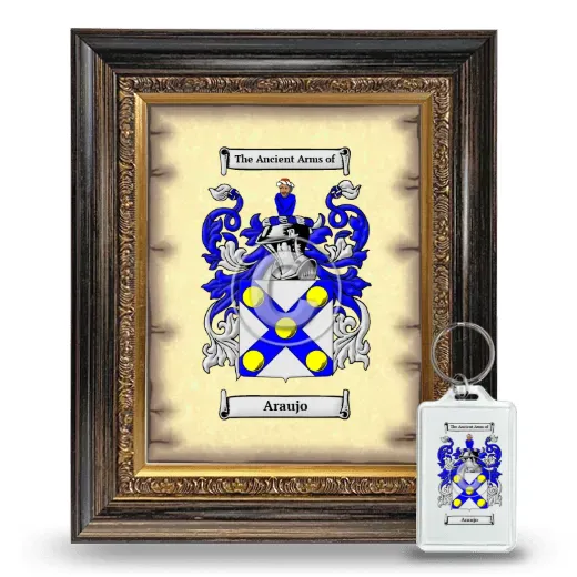 Araujo Framed Coat of Arms and Keychain - Heirloom