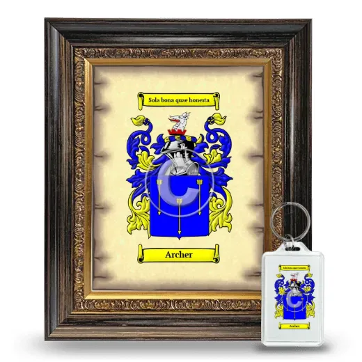 Archer Framed Coat of Arms and Keychain - Heirloom