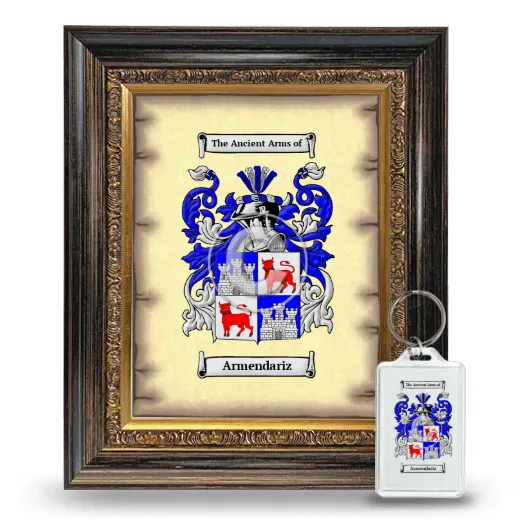 Armendariz Framed Coat of Arms and Keychain - Heirloom