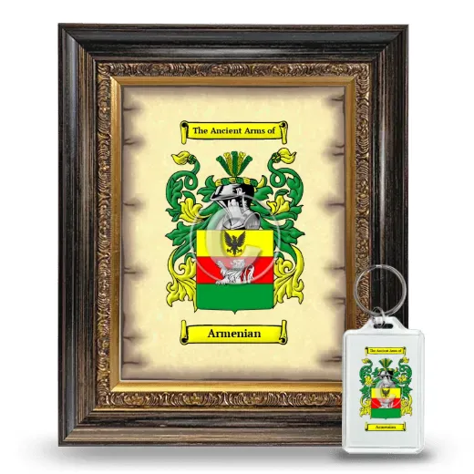 Armenian Framed Coat of Arms and Keychain - Heirloom