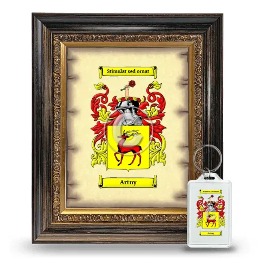 Artny Framed Coat of Arms and Keychain - Heirloom