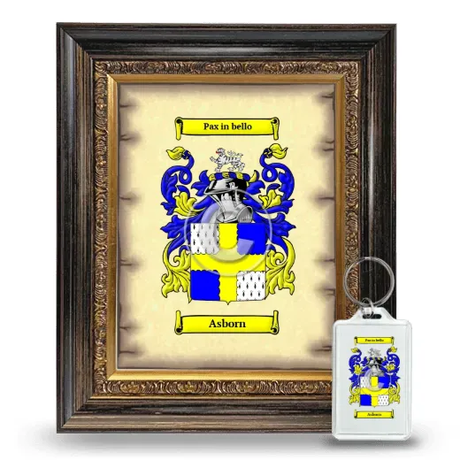Asborn Framed Coat of Arms and Keychain - Heirloom