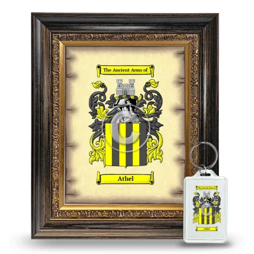 Athel Framed Coat of Arms and Keychain - Heirloom