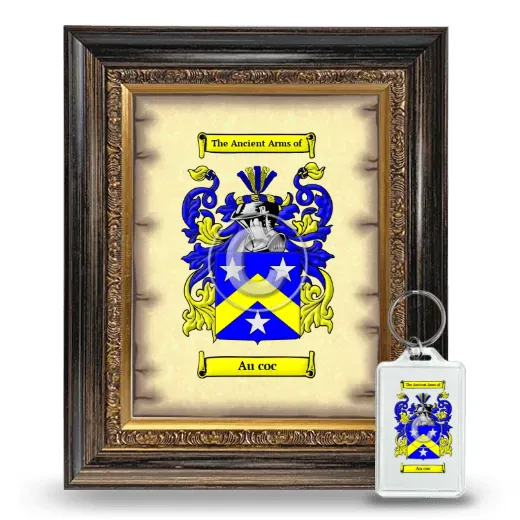 Au coc Framed Coat of Arms and Keychain - Heirloom