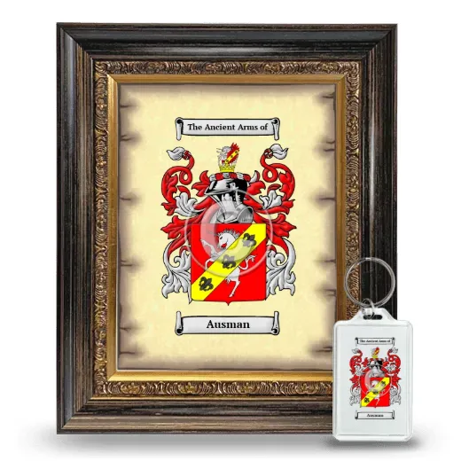 Ausman Framed Coat of Arms and Keychain - Heirloom