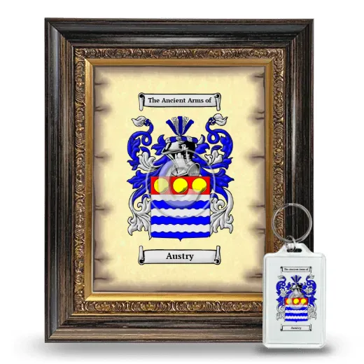 Austry Framed Coat of Arms and Keychain - Heirloom