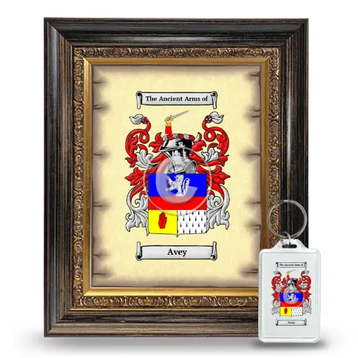 Avey Framed Coat of Arms and Keychain - Heirloom