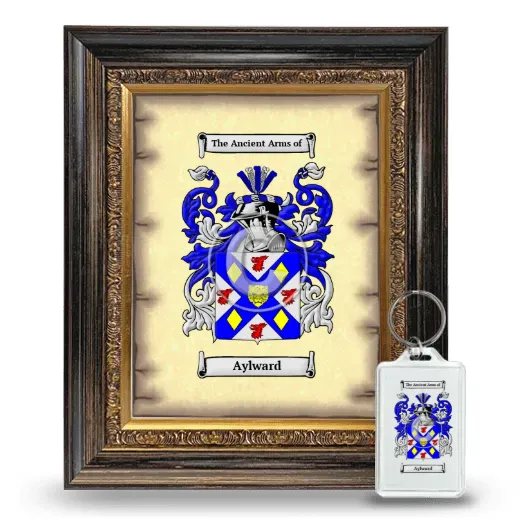 Aylward Framed Coat of Arms and Keychain - Heirloom