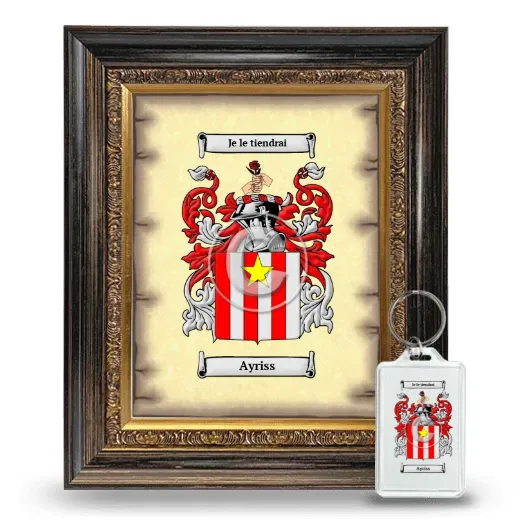 Ayriss Framed Coat of Arms and Keychain - Heirloom