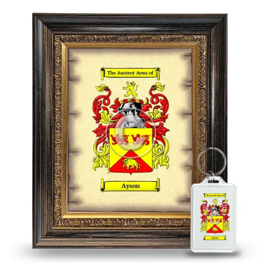 Ayson Framed Coat of Arms and Keychain - Heirloom