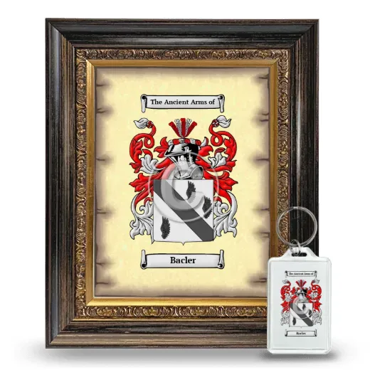 Bacler Framed Coat of Arms and Keychain - Heirloom