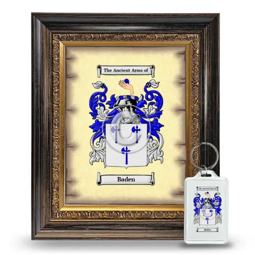 Baden Framed Coat of Arms and Keychain - Heirloom