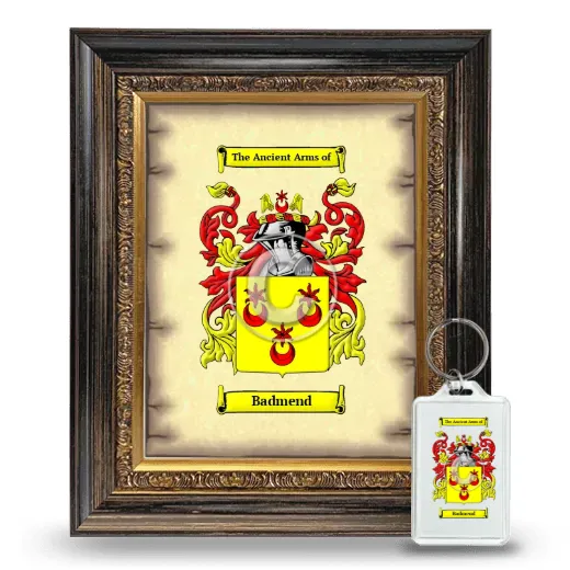 Badmend Framed Coat of Arms and Keychain - Heirloom