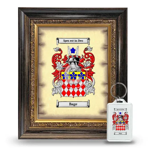 Bage Framed Coat of Arms and Keychain - Heirloom