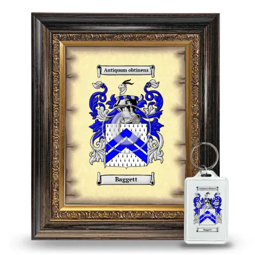 Baggett Framed Coat of Arms and Keychain - Heirloom