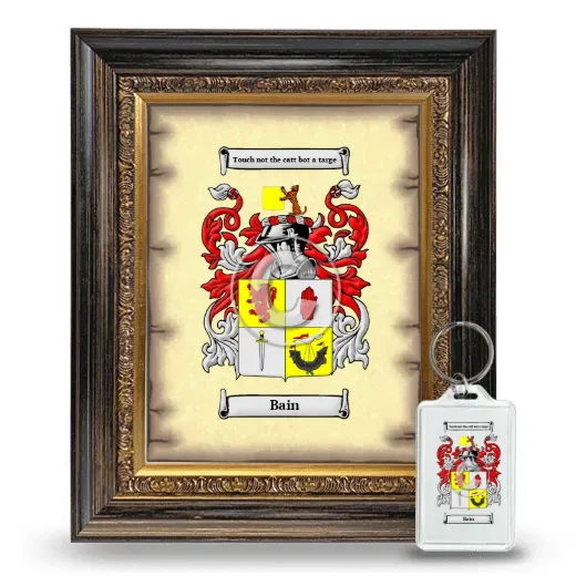 Bain Framed Coat of Arms and Keychain - Heirloom