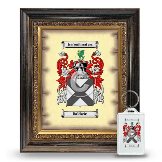 Baldwin Framed Coat of Arms and Keychain - Heirloom
