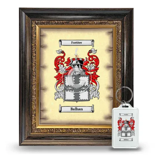 Balhan Framed Coat of Arms and Keychain - Heirloom