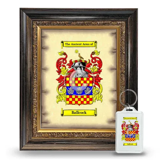 Ballcock Framed Coat of Arms and Keychain - Heirloom