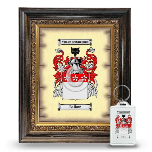 Ballow Framed Coat of Arms and Keychain - Heirloom