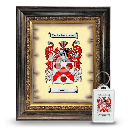 Banain Framed Coat of Arms and Keychain - Heirloom