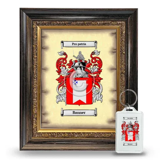 Banner Framed Coat of Arms and Keychain - Heirloom