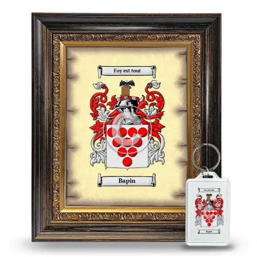 Bapin Framed Coat of Arms and Keychain - Heirloom