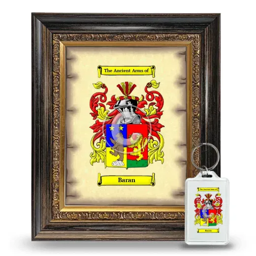 Baran Framed Coat of Arms and Keychain - Heirloom