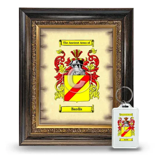 Bardis Framed Coat of Arms and Keychain - Heirloom