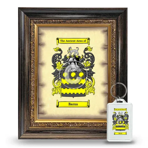 Barns Framed Coat of Arms and Keychain - Heirloom