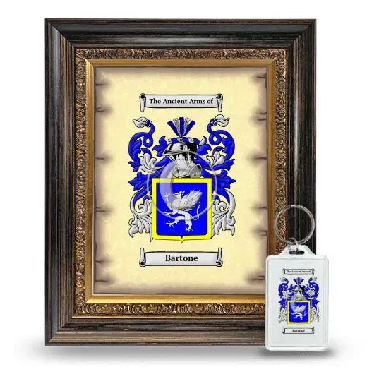 Bartone Framed Coat of Arms and Keychain - Heirloom