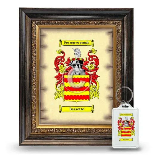 Bassette Framed Coat of Arms and Keychain - Heirloom