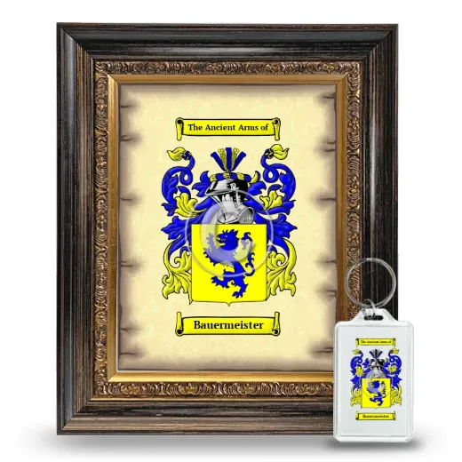 Bauermeister Framed Coat of Arms and Keychain - Heirloom