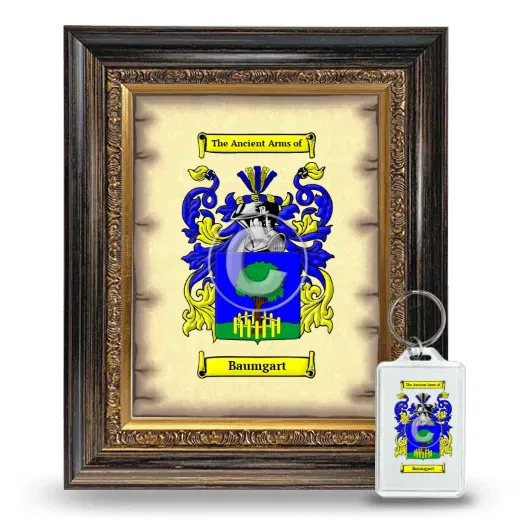 Baumgart Framed Coat of Arms and Keychain - Heirloom