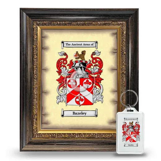 Bazeley Framed Coat of Arms and Keychain - Heirloom