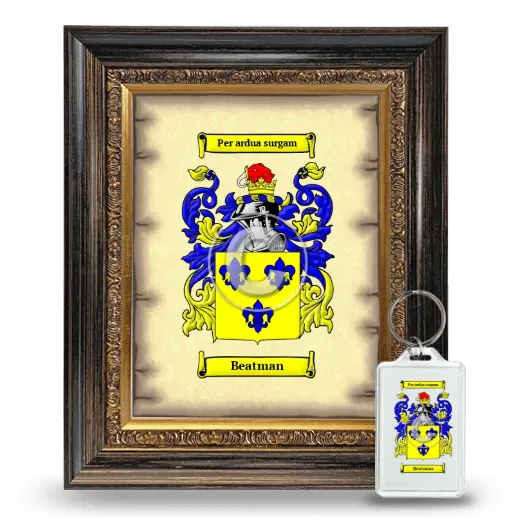 Beatman Framed Coat of Arms and Keychain - Heirloom