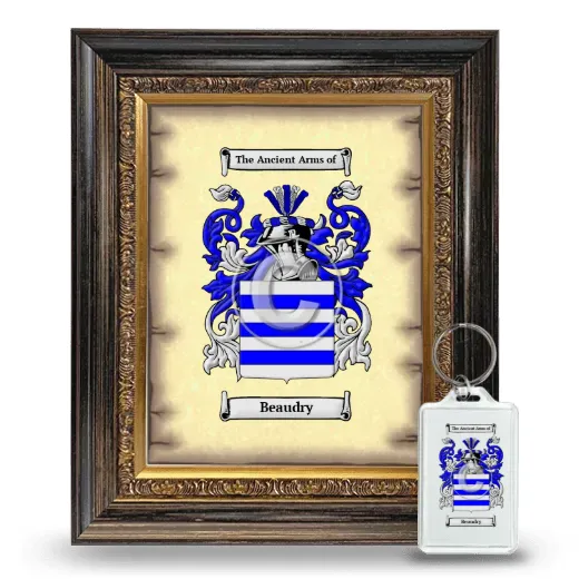 Beaudry Framed Coat of Arms and Keychain - Heirloom