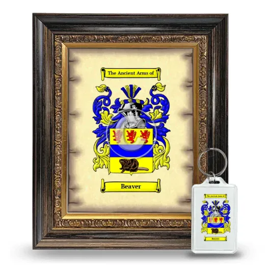 Beaver Framed Coat of Arms and Keychain - Heirloom