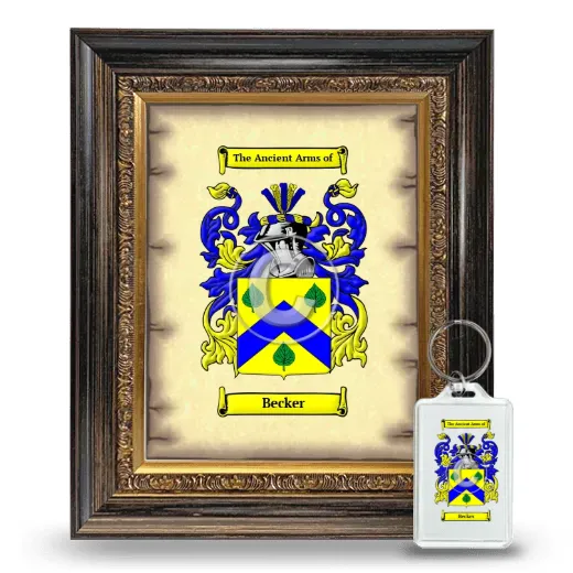 Becker Framed Coat of Arms and Keychain - Heirloom