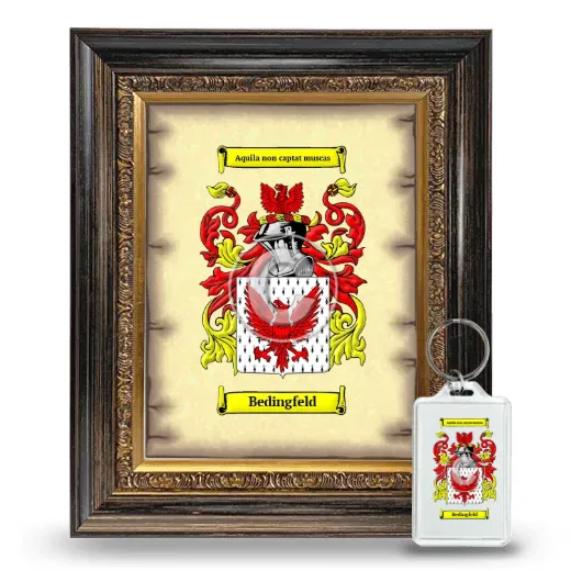 Bedingfeld Framed Coat of Arms and Keychain - Heirloom