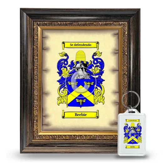 Beebie Framed Coat of Arms and Keychain - Heirloom