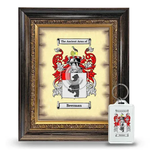 Beerman Framed Coat of Arms and Keychain - Heirloom