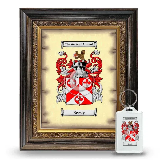 Beesly Framed Coat of Arms and Keychain - Heirloom