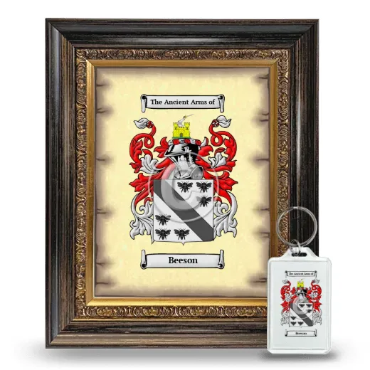 Beeson Framed Coat of Arms and Keychain - Heirloom