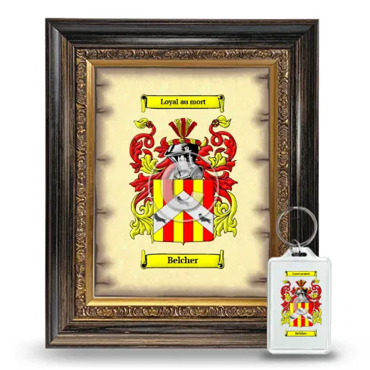 Belcher Framed Coat of Arms and Keychain - Heirloom