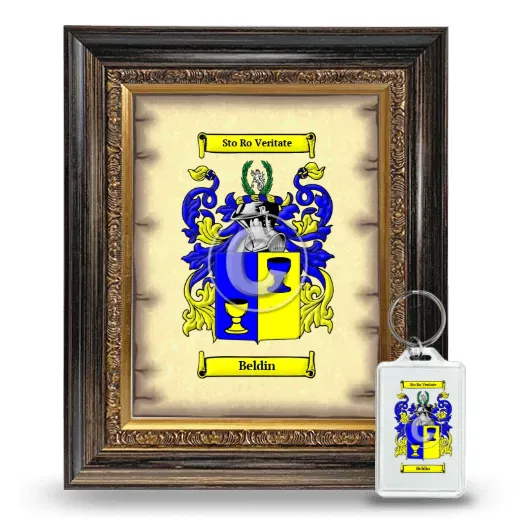 Beldin Framed Coat of Arms and Keychain - Heirloom