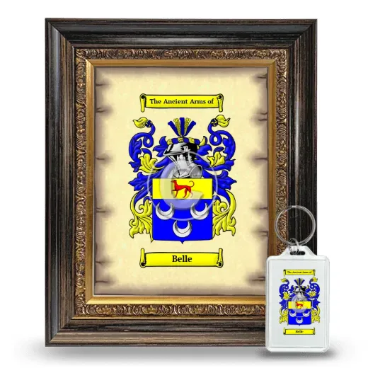 Belle Framed Coat of Arms and Keychain - Heirloom